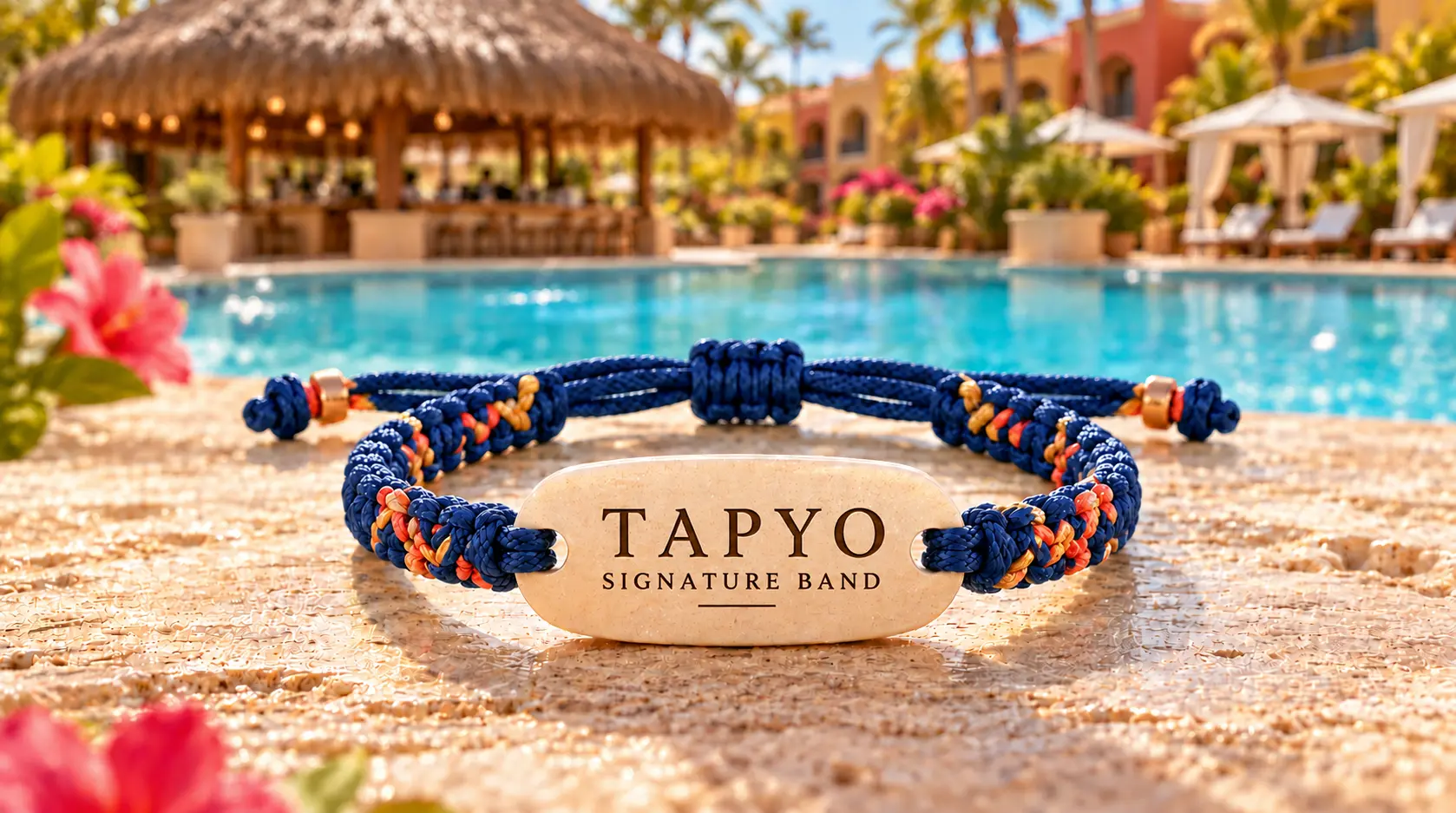 Bracelet Tapyo Pay en cordage navy et orange
