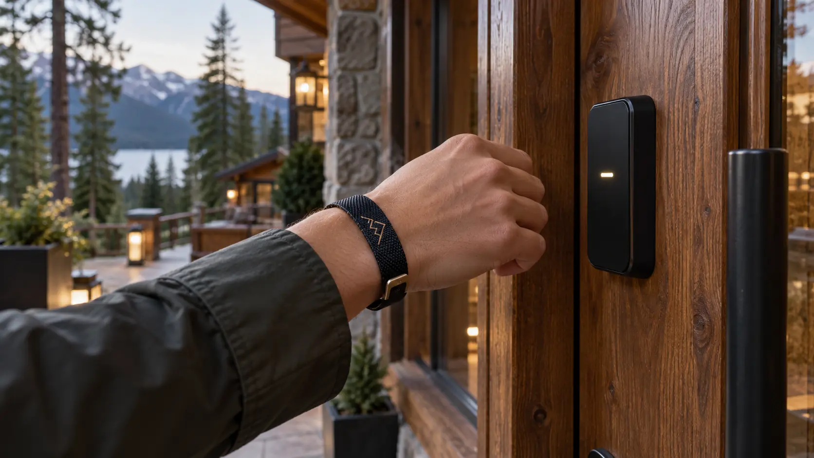 Client utilisant Tapyo Stay pour ouvrir une porte